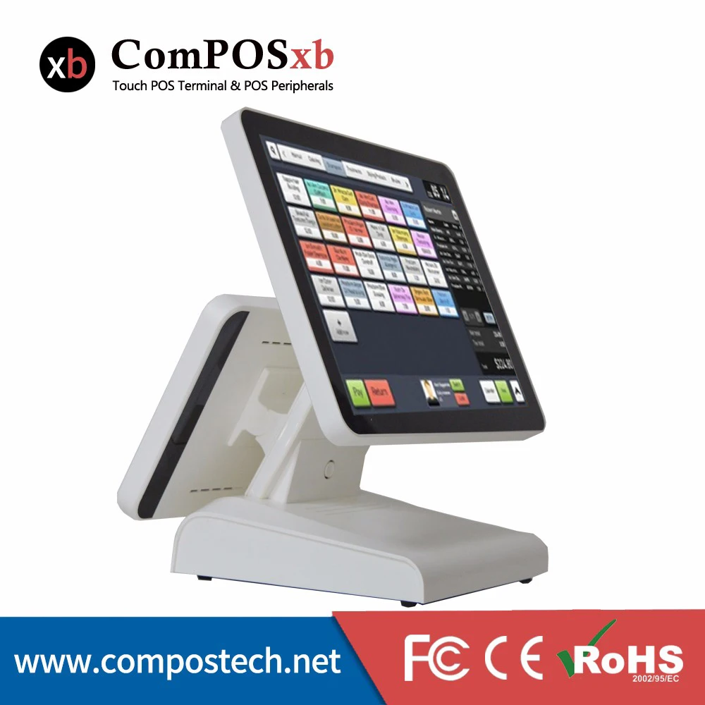 ComPOSxb pos machine Monitor pc 15 inch TFT LCD Dual Screen Point of Sale System Cash Register For supermarket