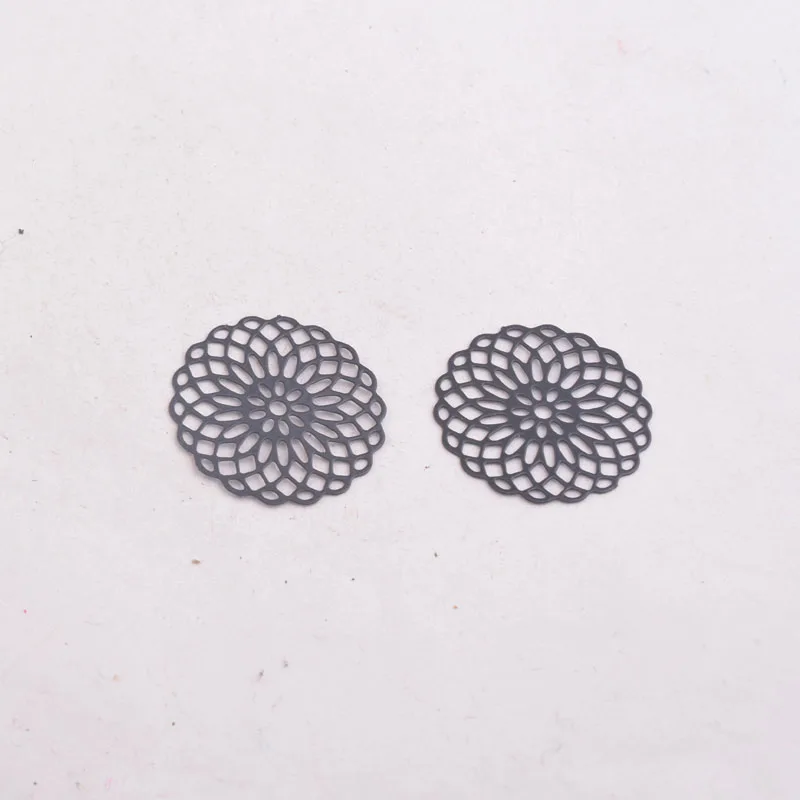 50 Stück AC2673 25mm Runde Charms Metall-Schmuck Filigran-Ohrring-Zubehör – Detail 4