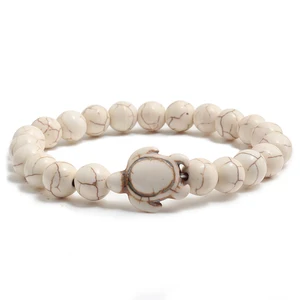 Natursteinarmband für Männer und Frauen, farbenfrohe elastische Schildkrötenperlen, Modeamulett, Kunsthandwerk Schmuck, Sommer 8 Hauptverkaufsschildkrötenarmband - №6