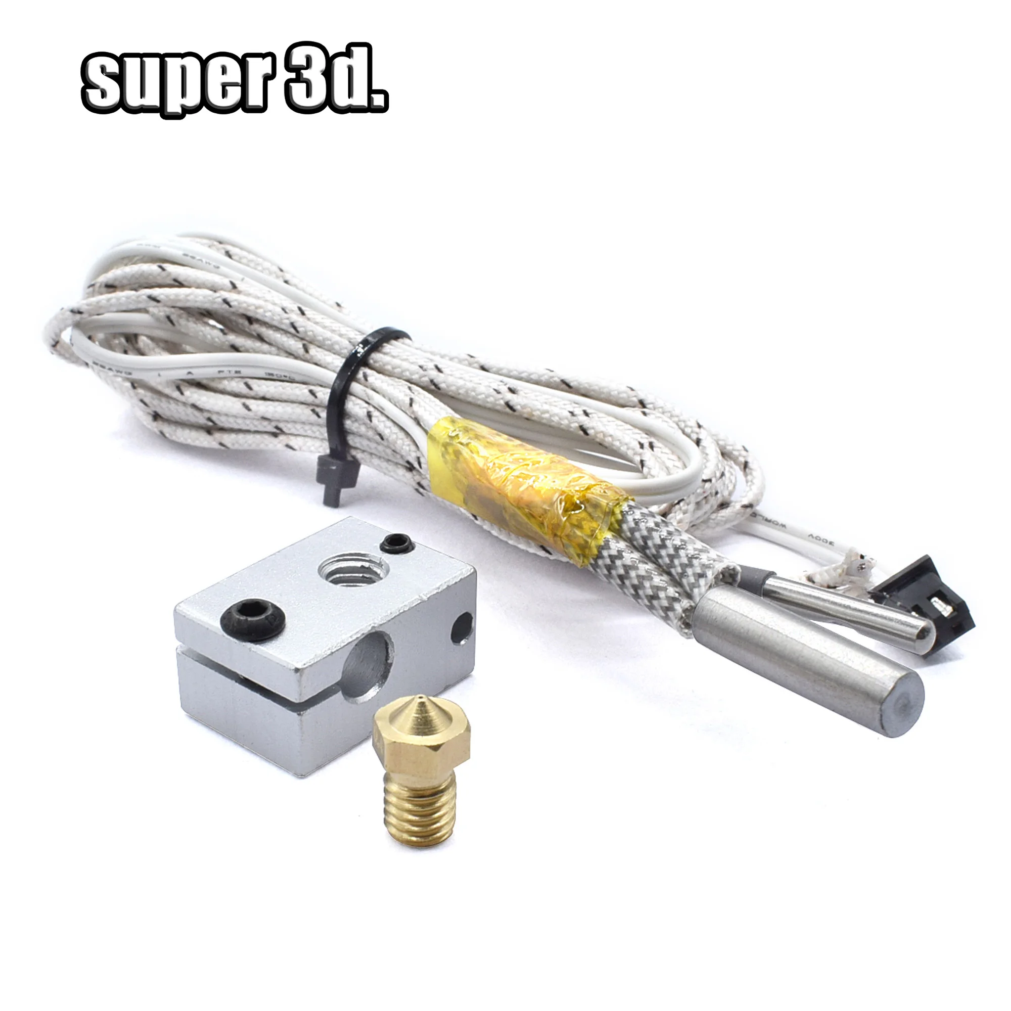 Zestaw grzewczy V6 12V/24V 50W Dysza 0,4mm 100cm Kabel rurki grzewczej do drukarki 3D 1,75mm Akcesoria E3D V6 Zestaw gorącej głowicy J-head