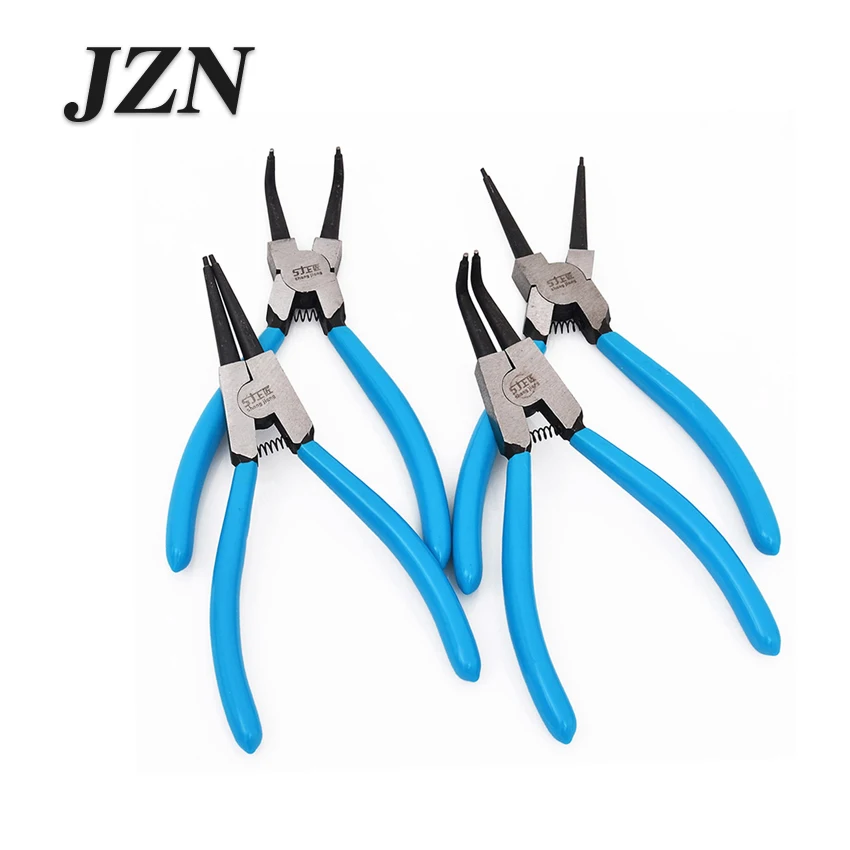 1PCS  set of 4pcs 6 inch circlip pliers internal external curved straight tip circlip plier snap ring plier mechanical tools