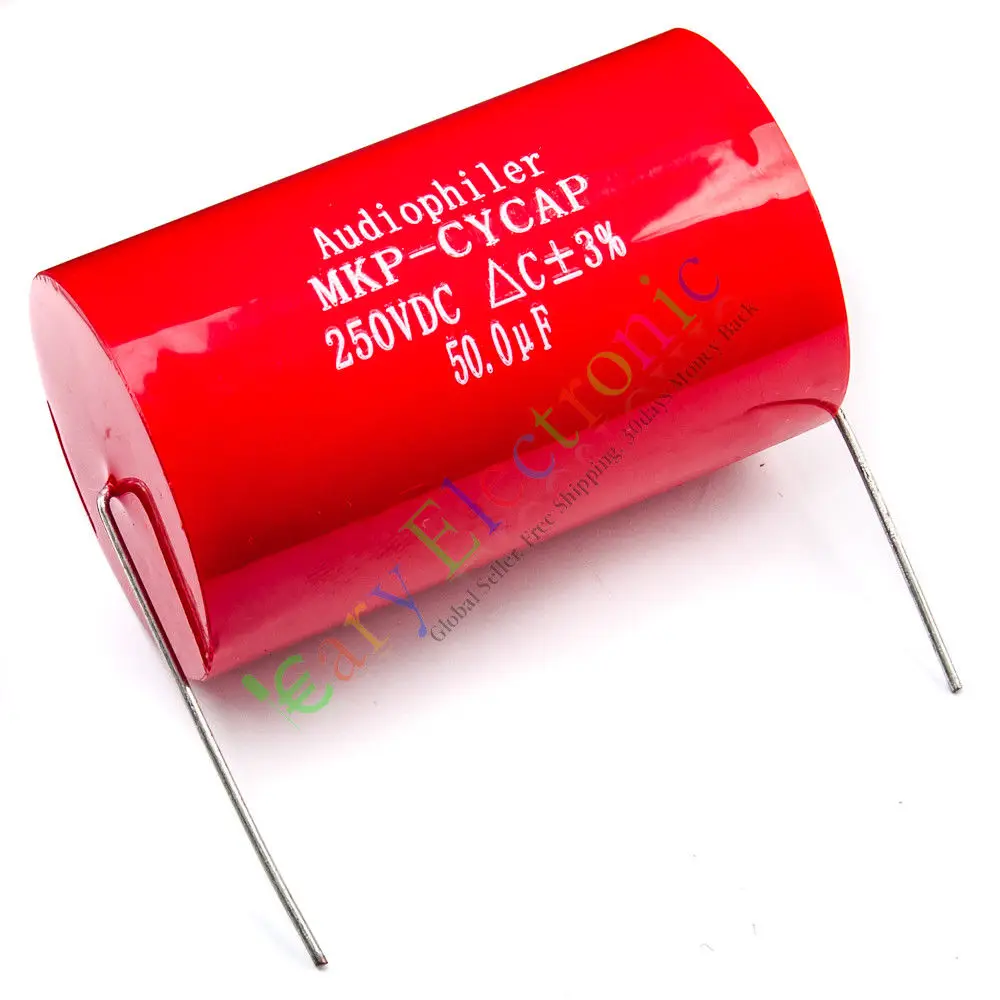 Wholesale and retail 10pc MKP 250V 50uf long copper leads Axial Electrolytic Capacitor audio amp part free shipping