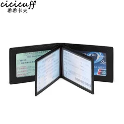 Porta patente di guida ultrasottile in pelle Pu su copertina per documenti di guida per auto portafoglio per cartelle con carte d'identità aziendale Unisex