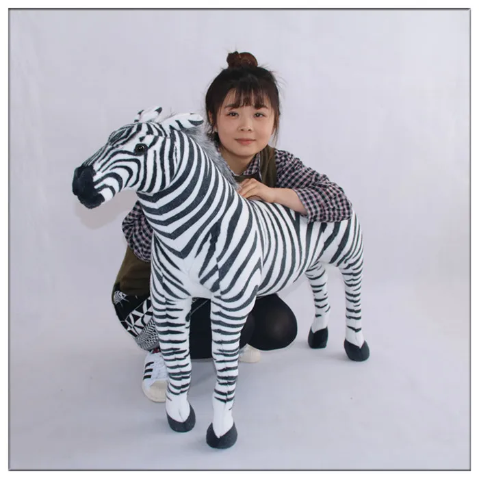 Large 80x70cm Simulation Zebra Doll Plush Toy Home Decoration Birthday Gift Surprised Soft Stuffed Animal H2910