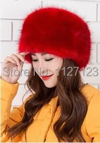 

Big red The new hat Qiu dong is high quality imitation fox fur the whole skin circle cap Warm lady's imitation fur hats