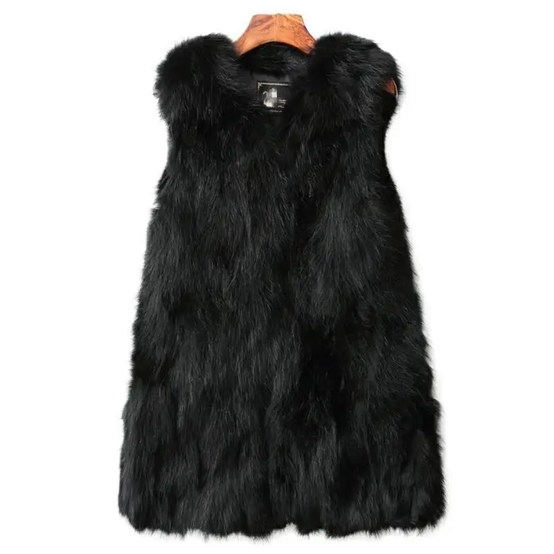 

Genuine fox fur vest women's Long fox fur coat nature fox fur jacket Free shiping