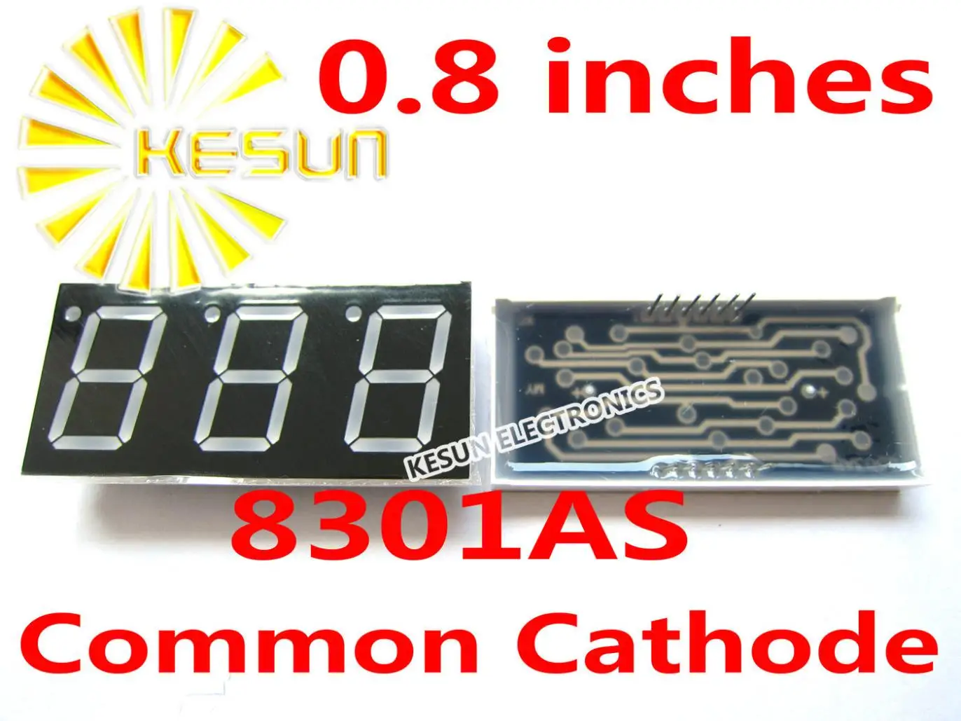 2PCS x 0.8 inches Red Common Cathode/Anode 3 Digital Tube 8301AS 8301BS LED Display Module Light Beads