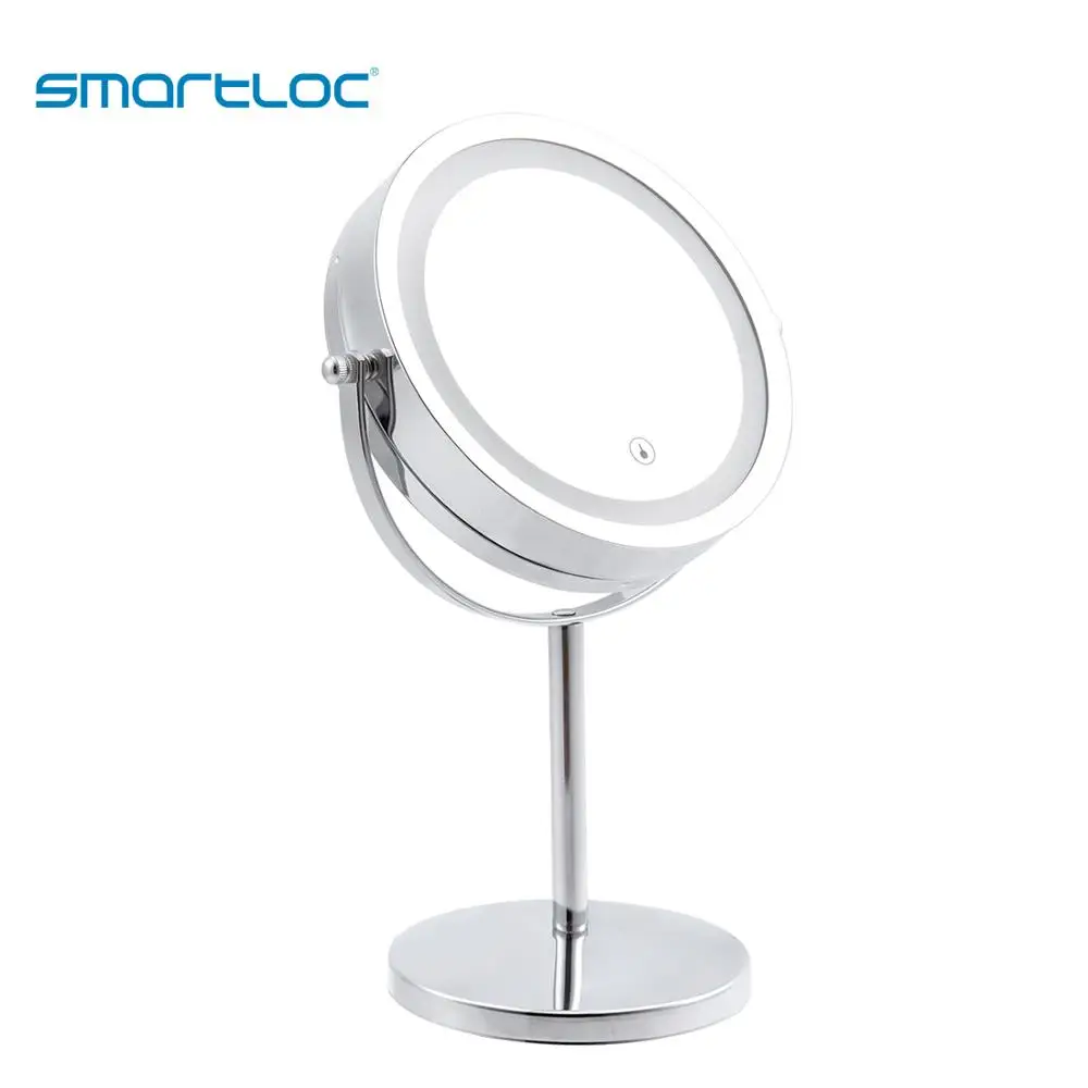 smartloc 2 Face 3X Magnifying Touch Screen LED Lights Bathroom Mirror Makeup Bath Make up Cosmetic Vanity Smart 360 Rotating