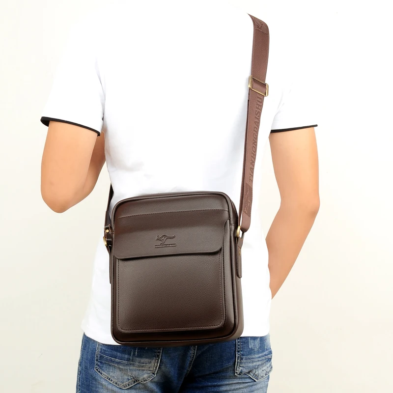 Imagem -05 - Bolsa Mensageiro Masculina de Couro Bolsa Casual Pequena de Ombro com Aba para Homens Ipad Nova 2023