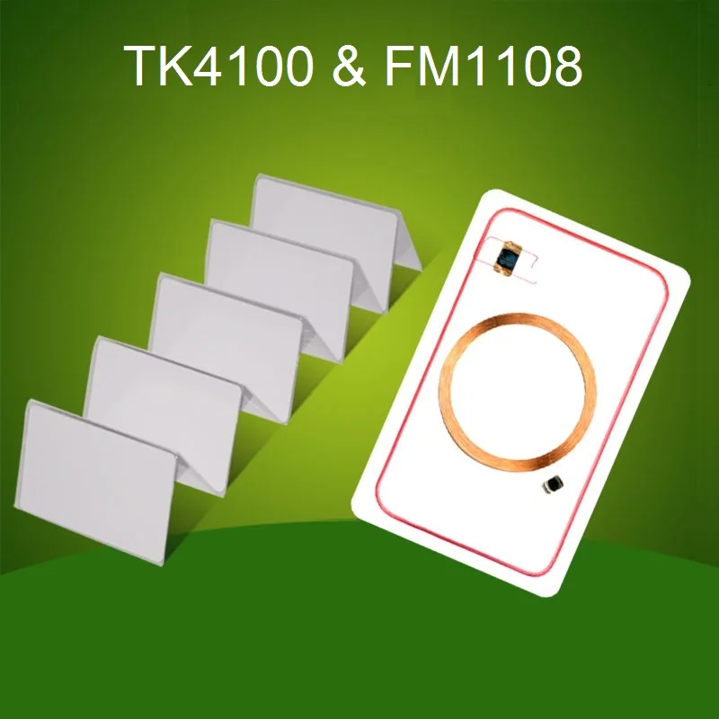 

200 шт. 125 кГц + 13,56 МГц RFID Smart ID + IC композитные карты TK4100 + FM1108 чип 2 в 1 карта