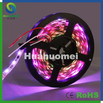 white PCB drive IC 5m/lot SMD300leds RGB dream color programmable led strip light