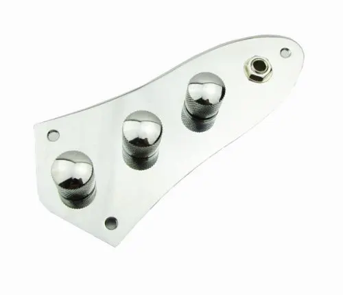 Jazz Bass Wired Control Plate Set_Chrome Plated Loaded Plate