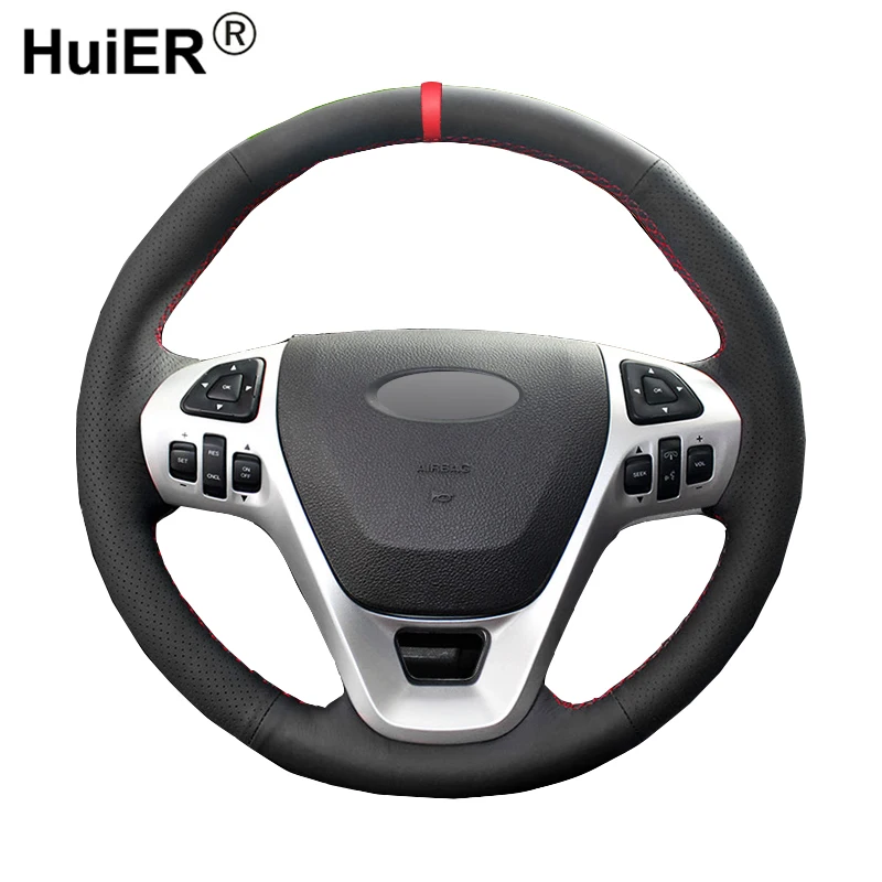 Hand Sewing Car Steering Wheel Cover Volant Funda Volante For Ford Explorer 2011-2019 Taurus 2013-2019 Edge 2011-2014 Flex 2013