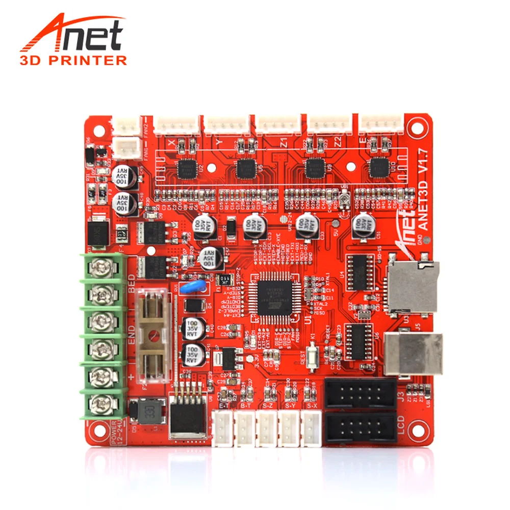 

Anet A3 A6 A8 Plus E10 E12 E16 V1.7 Mainboard Control Board For RepRap Ramps1.4 2004/12864LCD Impresora 3d Printer Motherboard