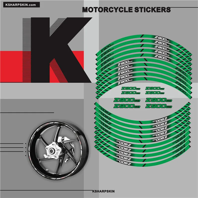 

Motorcycle tyre Stickers inner wheel reflective decoration decals for KAWASAKI Z900RS