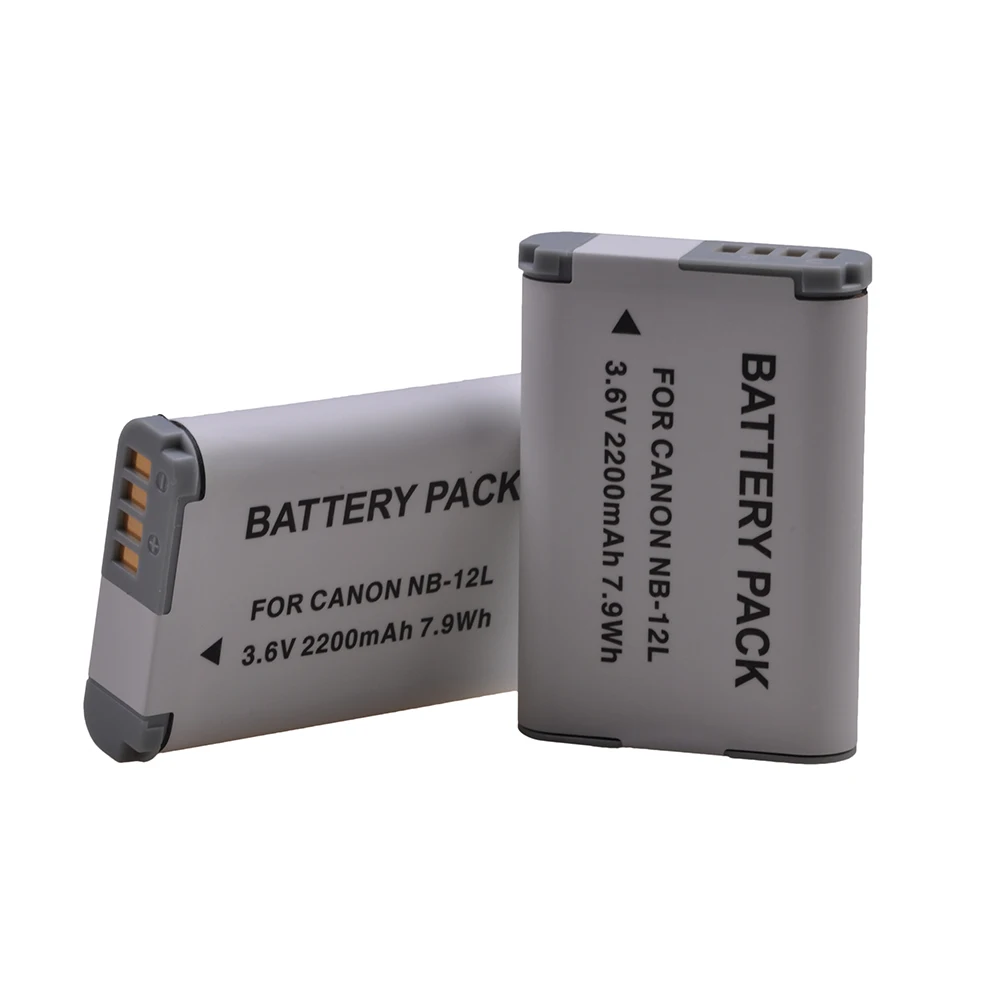 2pcs NB-12L NB 12L NB12L Battery for Canon PowerShot G1 X Mark II G1X Mark 2, FOR PowerShot N100, N100 2200mAh Battery