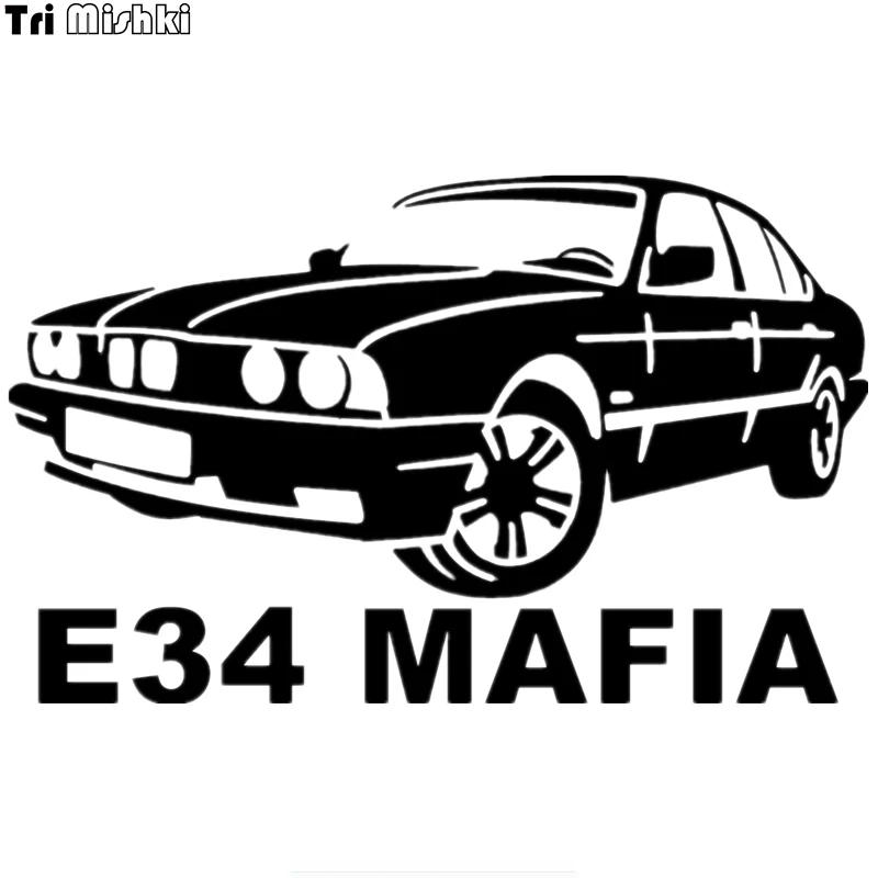 Tri Mishki HZX240 12.3*20cm funny car stickers E34 mafia for bmw auto car sticker