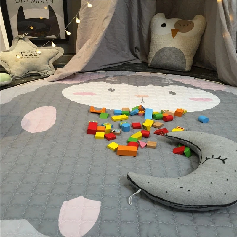 Portable Drawstring Kids Toys Storage Bag Round Baby Floor Play Mat Climbing Carpet Baby Children Toys Organizer Storage Bag