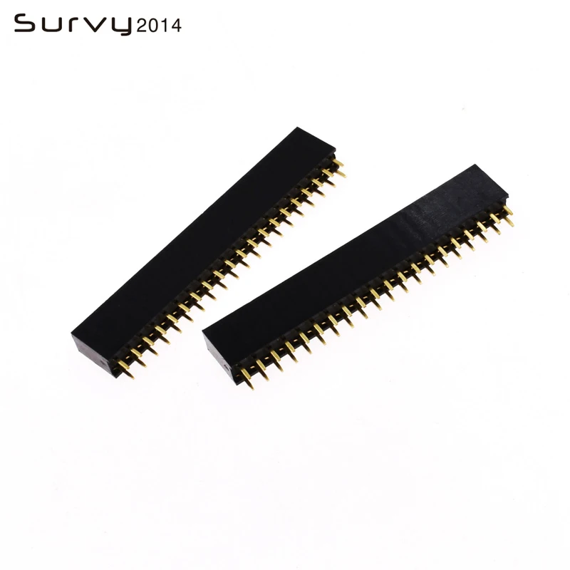 5/10/20PCS 2X20Pin Header Socket gold plated 20Pin 2.54mm Row Straight Female Double