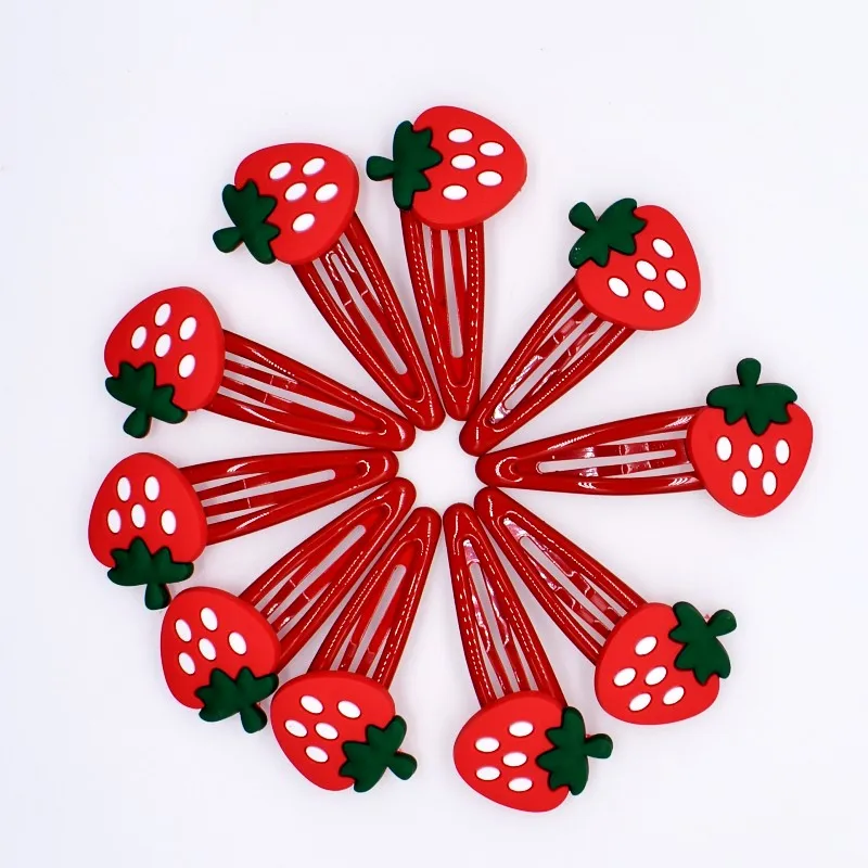 Kids Birthday Gift 10Pcs Cute Girls Hairpins Fruits/Vegetables Shaped Hairpin Children Hair Accessories Theme Party