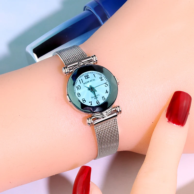 Top Brand Women Luxury Geometric Surface Watch Fashion Steel Mesh Women's Watches Casual Ladies Watch Women Clock Montre Femme