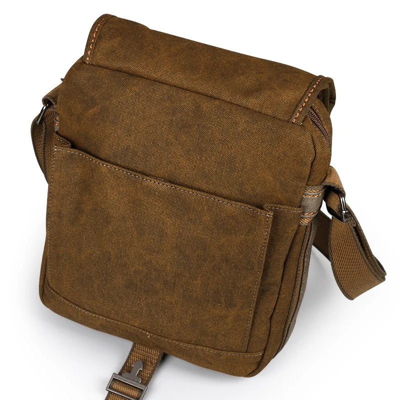 Bolsos de hombro de lona para hombre, ropa de ocio, resistente al desgaste, bandolera cruzada Retro, bolso Vintage, bolso cruzado de moda informal Unisex