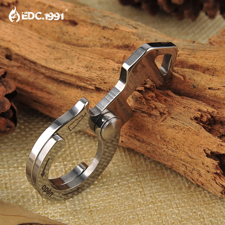 EDC.1991 420 Stainless Steel Carabiner Bottle Opener Keychain EDC Gear Outdoor Hiking Hunting Camping Survival Emergency Tool