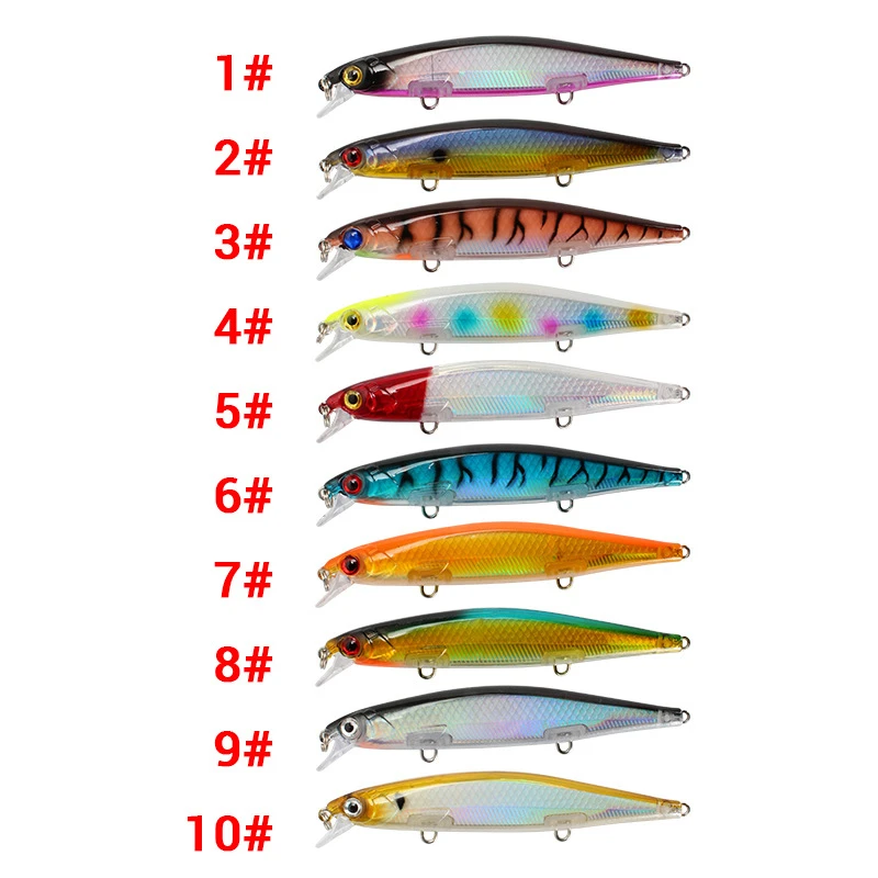1Pc Minnow Fishing Lure 11cm 13g Artificial Hard Bait with 3 Fishing Hooks Lure 3D Eyes Fishing Wobbler Carp Fishing Tackle