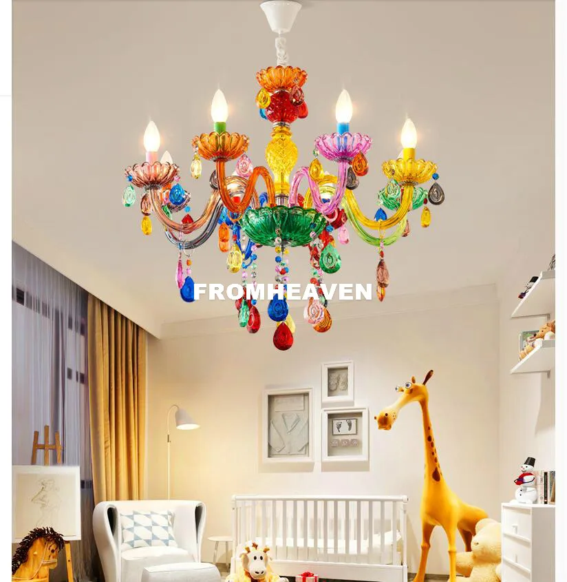 Imagem -03 - Modern Makaron Colorful Crystal Chandelier Lights Crystal Decor Iluminação ac Garantido 100 Crystal Pendant Lamp