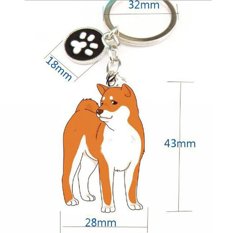 Japanese Akita DIY pendant key chains for men women dog charm bag keychain car key ring Fashion Gifts Accessories