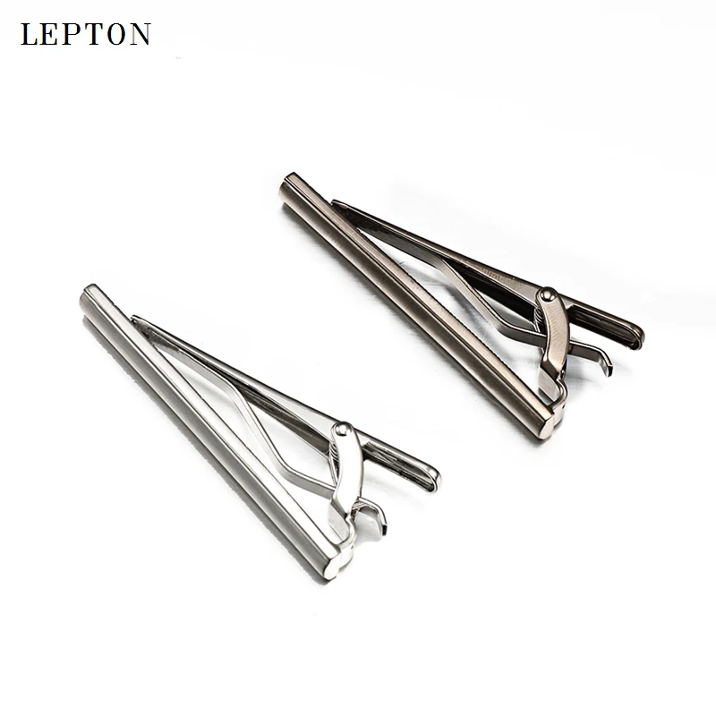 

Lepton Brand Stainless Steel Brushed Silver Necktie Tie Bar for Men Business Wedding Clip Clamp Tie Clips 2026 Hot Sale