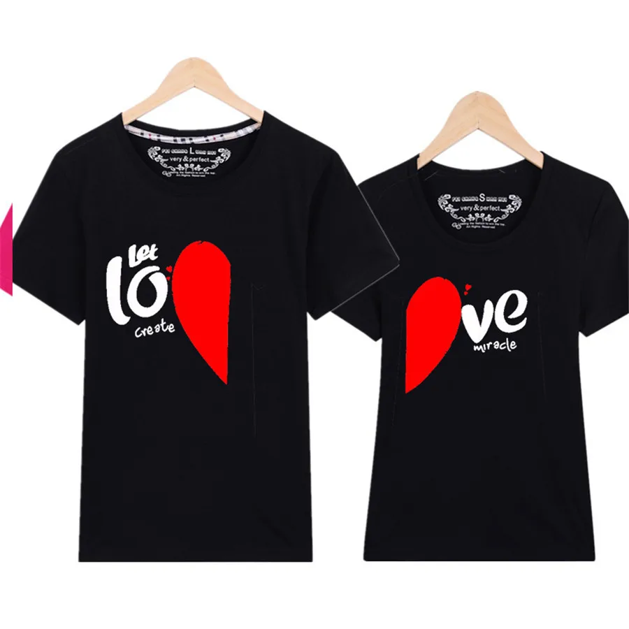 Hot Sale T Shirt Women And Men Lovers Clothes Casual O Neck Short Sleeve T-shirts For Couples