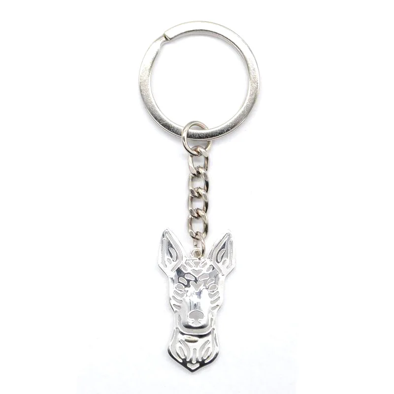 New Arrival Hot Selling Animal Alloy Pendant Key Chains Lovers' Metal Xoloitzcuintle Jewelry Bag Holder Key Chains