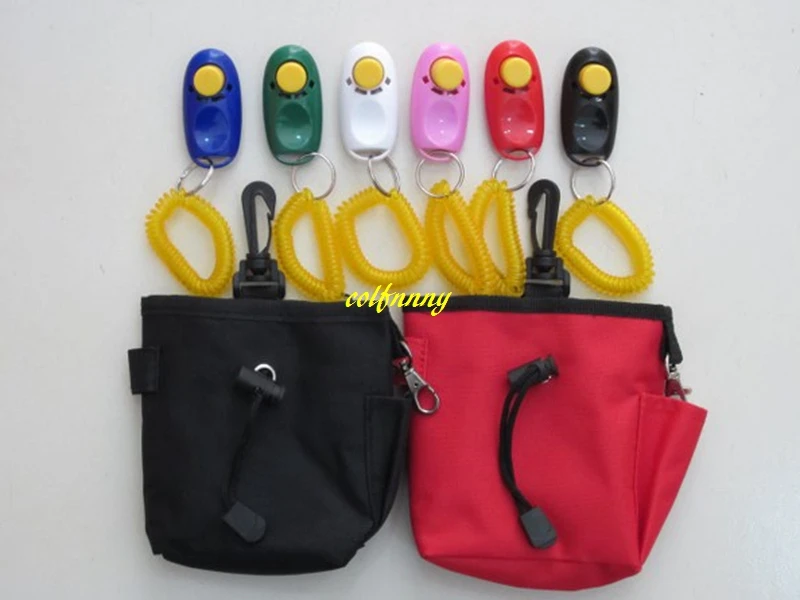 50pcs/lot Fast shipping Dog snack bag, pet snack bag, dog training waist Pouch, pet training bag Pocket Pouch with clicker