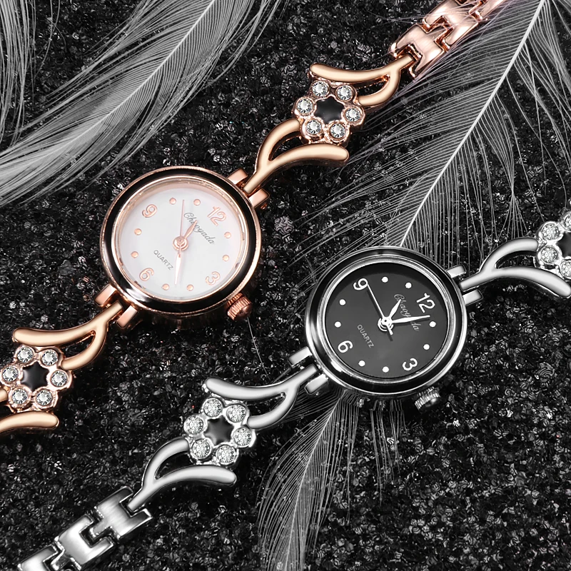 Fashion Rose Gold And Silver Women Wrist Watch Luxury Diamond Ladies Watch Women Bracelet Women's Watches clock reloj mujer