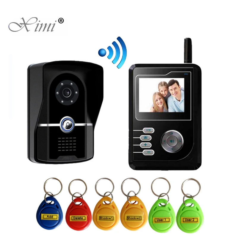 2.4 Inch Mini Handheld Remote ID Card Waterproof Wireless Color Video Doorbell Wireless Video Door Phone For Villa 3424PJ11