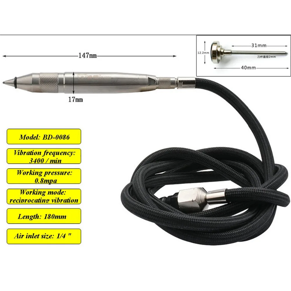 3400/min Pneumatic Air Scribe Hammer with Hose Engraving Pen Engraving Tool