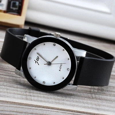 Jw-Reloj de pulsera de cuarzo para hombre y mujer, cronógrafo informal con correa de cuero, para estudiantes