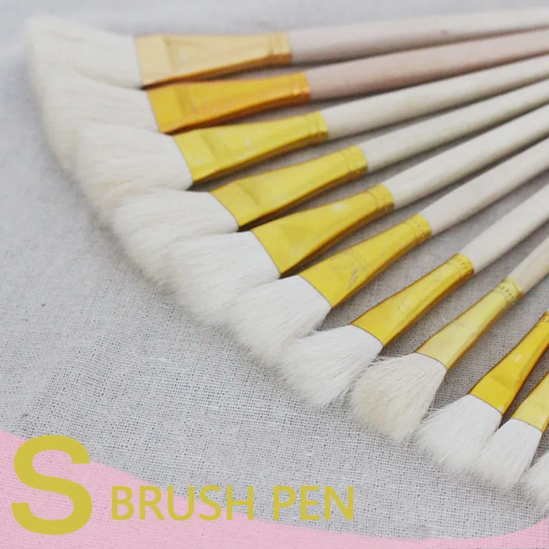 High Quality wool hair S brush pen process ceramic painting NO pen oil painting brush art supplies dotting pen free shipping