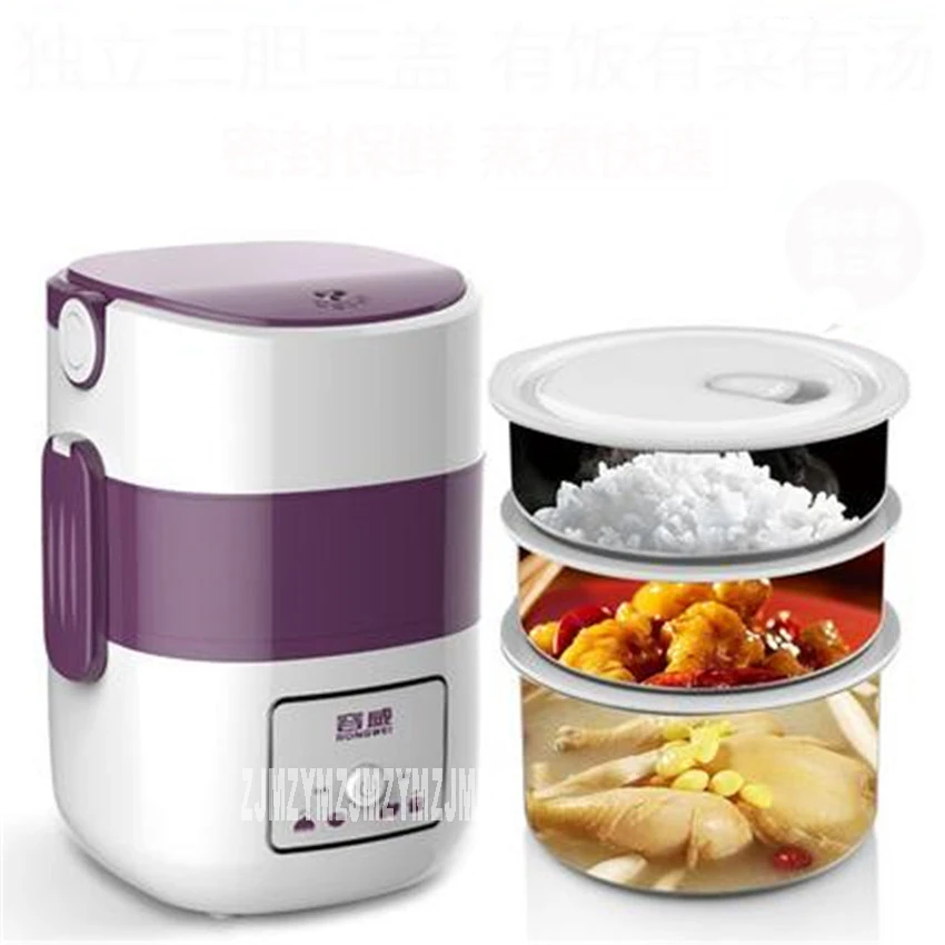 RW-01 220V/250W Electric Food Steamer Multifunctional Household Three Layers 304 Stainless Steel Split Hot Pot Mini Steamer 1.9L