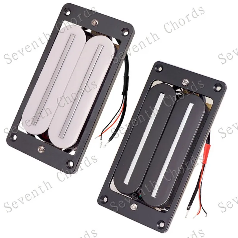 Ein Set mit 2 Stück Hot Rail Dual-Blade-Elektro-Gitarren-Humbucker-Tonabnehmern für Hals und Steg, 4-Draht-Tonabnehmer, Weiß oder Schwarz wählbar – Detail 1