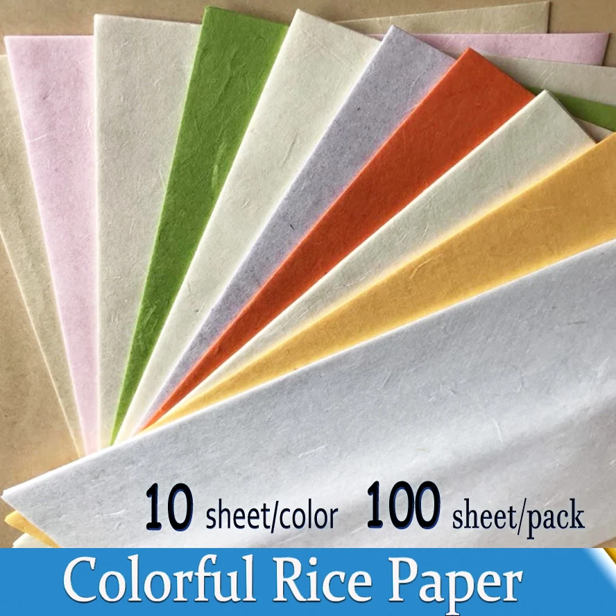 

10 colors/pack A4 Chinese Rice Paper for Painting Calligraphy Colorful Xuan Paper Artist Art Supplies Print Xuan Paper