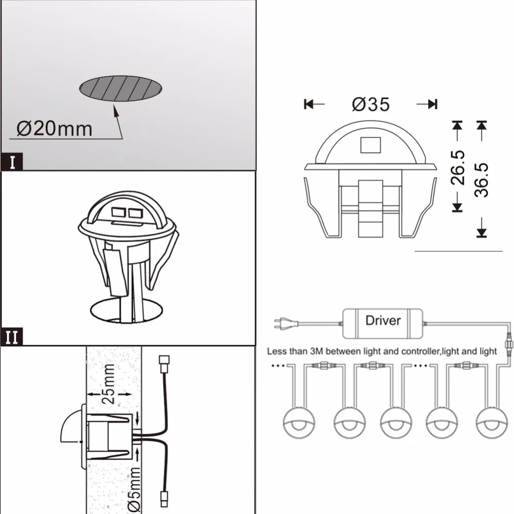 Profesional 12 v 0.4 W Luz Del Jardín Decorativo de Plata Cubierta de La Lámpara Luz Del Piso Al Aire Libre Llevado Encastrable Exterieur B106B