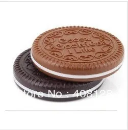 100pcs Compact Mirror Cute Chocolate Cookies Portable Makeup Mirror Comb -DHL free shiping