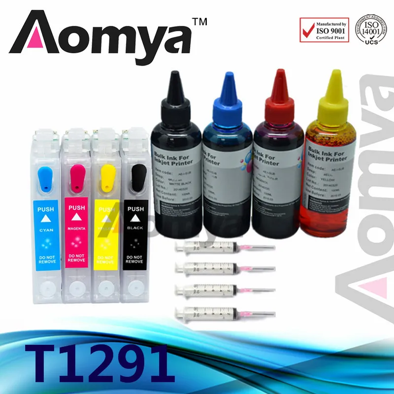 129 T1291-T1294 Refill Ink Cartridges Kit For Epson Printer BX305 BX320 BX525 BX625 BX630 BX925 SX235 SX420 SX425 SX525 SX620