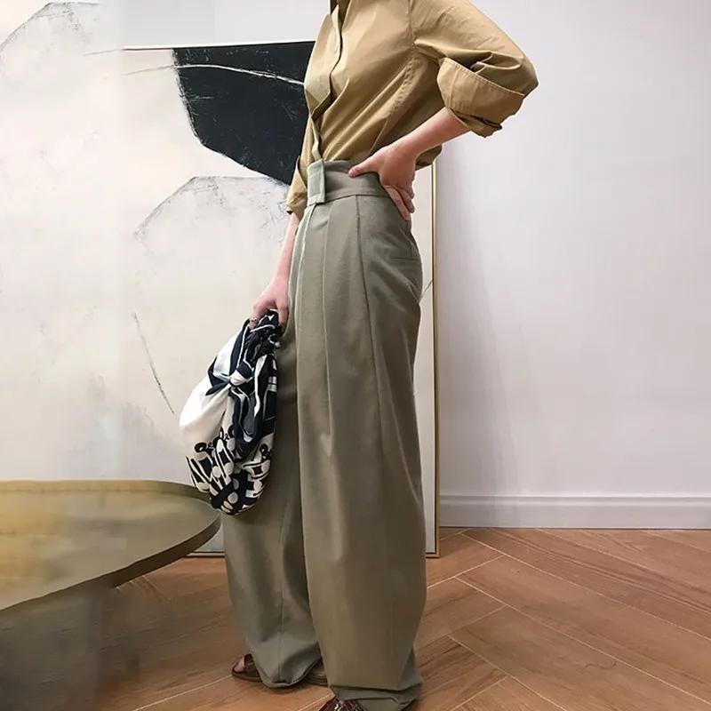 TWOTWINSTYLE-pantalones bombachos para mujer, pantalón holgado informal de cintura alta, moda elegante, Otoño, 2020