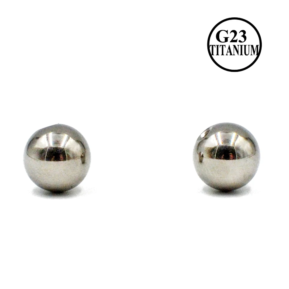 10 pcs G23 Solid Titanium Ball Piercing Screw Hole Replacement Accessories Lip Eyebrow Tongue Ear Body Piercing Jewelry 14/16G