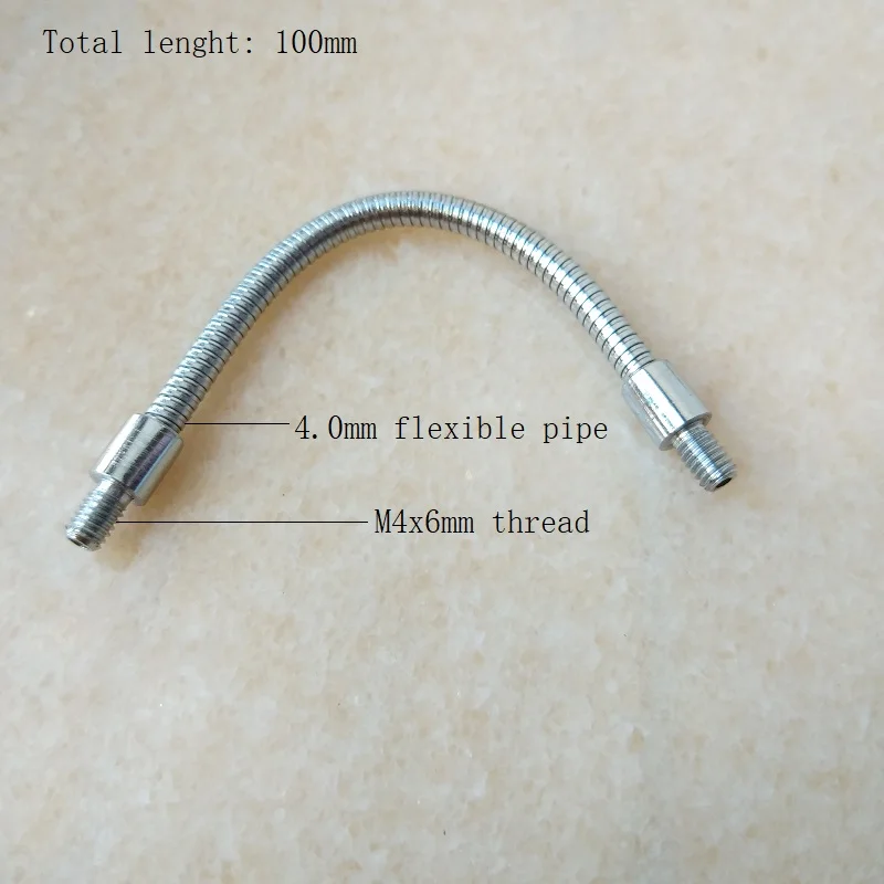 2pieces/lot dia.4mm male M4 screw 100mm/200mm/300mm metal Flexible conduit metal gooseneck hose serpentine tube clamp lamp