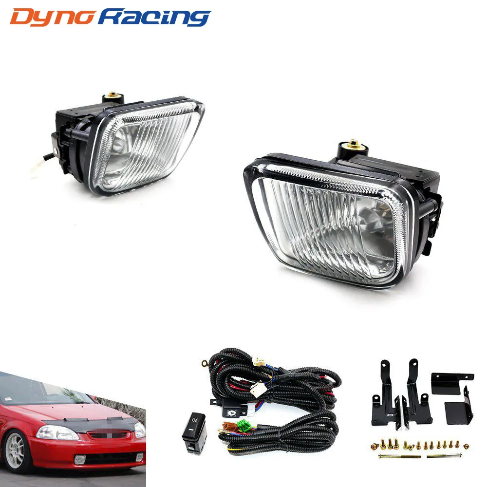 Fog light Fog lamp For HONDA CIVIC 1996-1998  2/3/4DR Yellow/Clear Fog Lights Driving Lamp with Switch BX100477