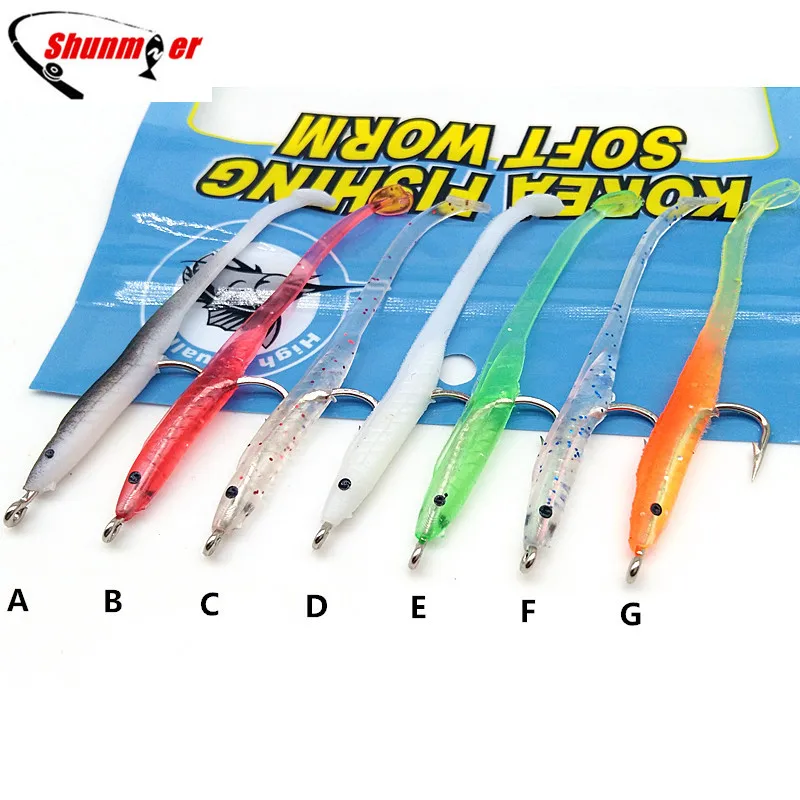 SUNMILE 10pcs 70mm Eel  Soft baits Fishing Lure Pesca Peche Tackle Wobblers Fish Lures Carp Leurre Souple Isca Artificial Lure